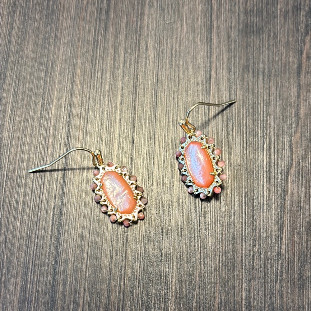 Kendra Scott Gold and Pink Filigree Earrings